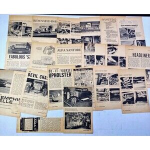 Ephemera 19 Cut Out Pages pictures articles from Custom Rodder Septembe 1962 Vtg
